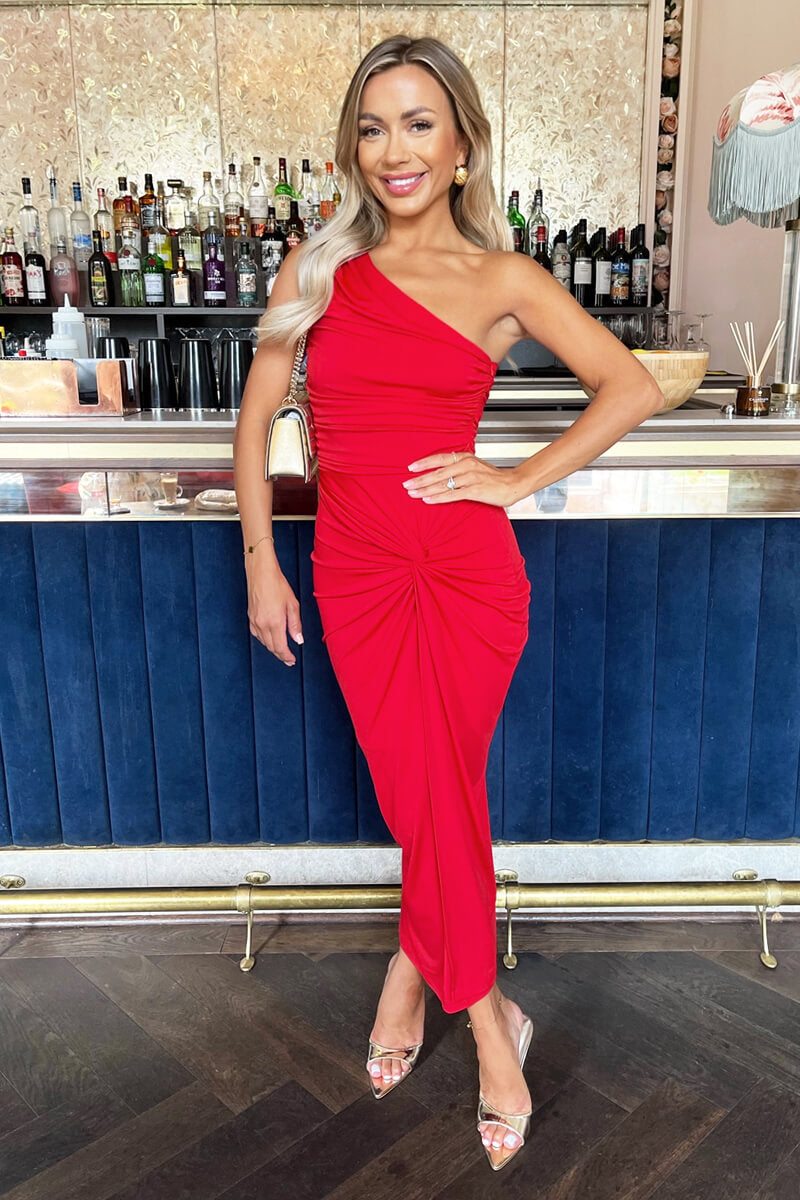 ISAYA ONE SHOULDER MIDI DRESS