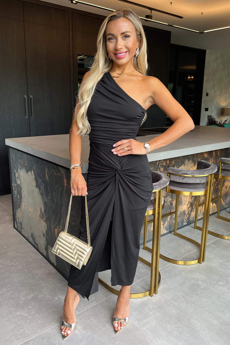 ISAYA ONE SHOULDER MIDI DRESS