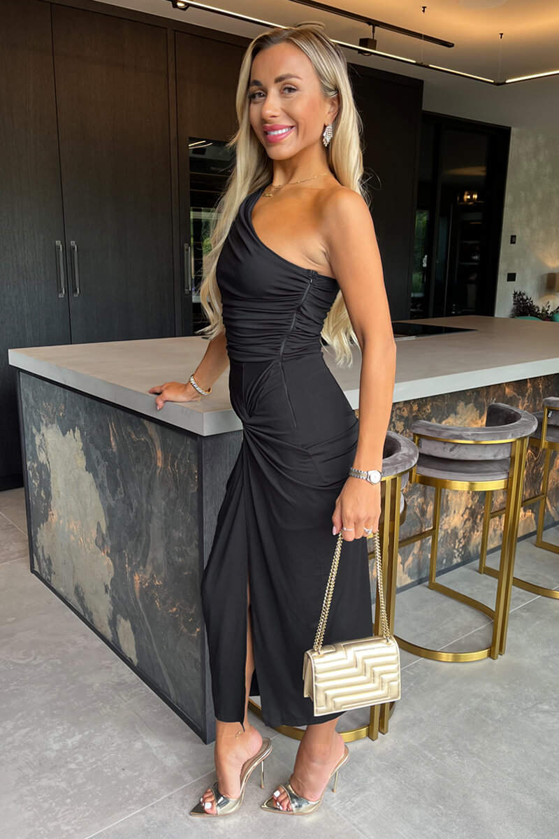 ISAYA ONE SHOULDER MIDI DRESS