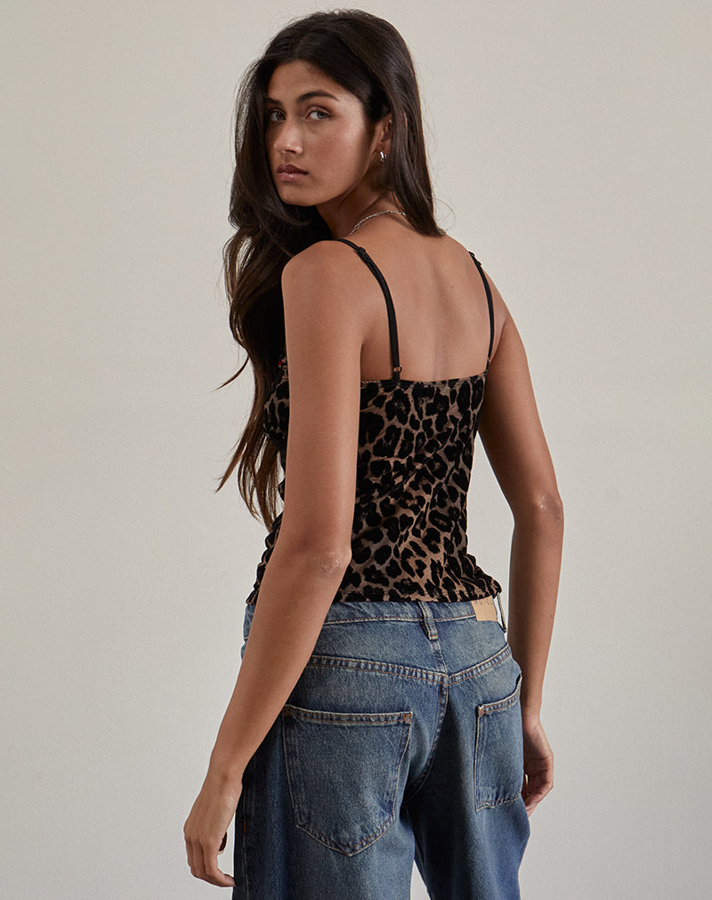 LAURA TOP IN LEOPARD PRINT