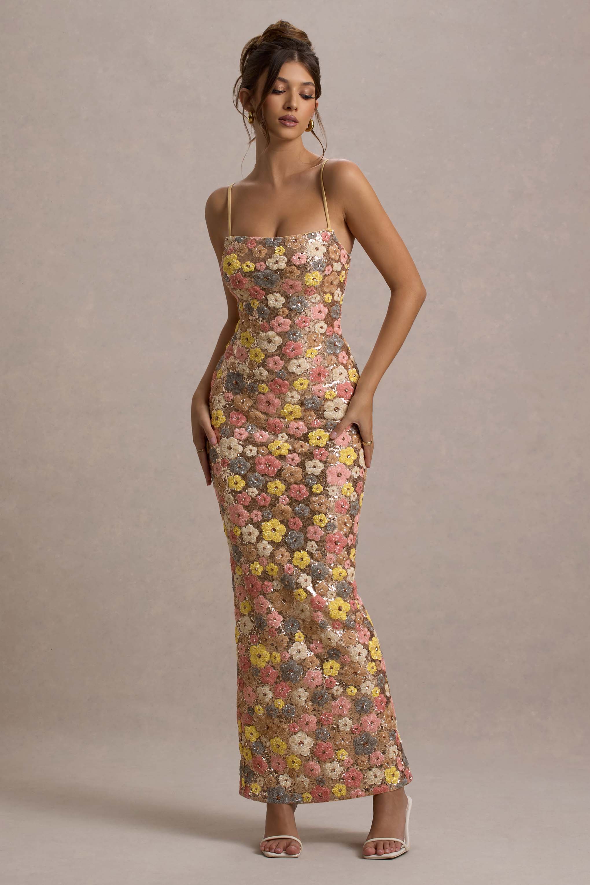 VILO FLORAL PRINT MAXI DRESS