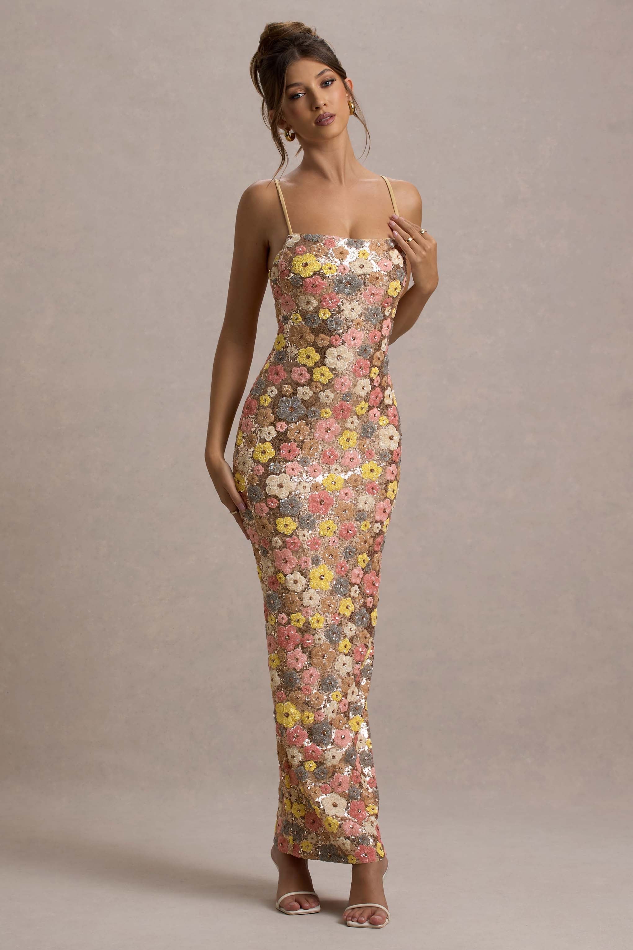 VILO FLORAL PRINT MAXI DRESS
