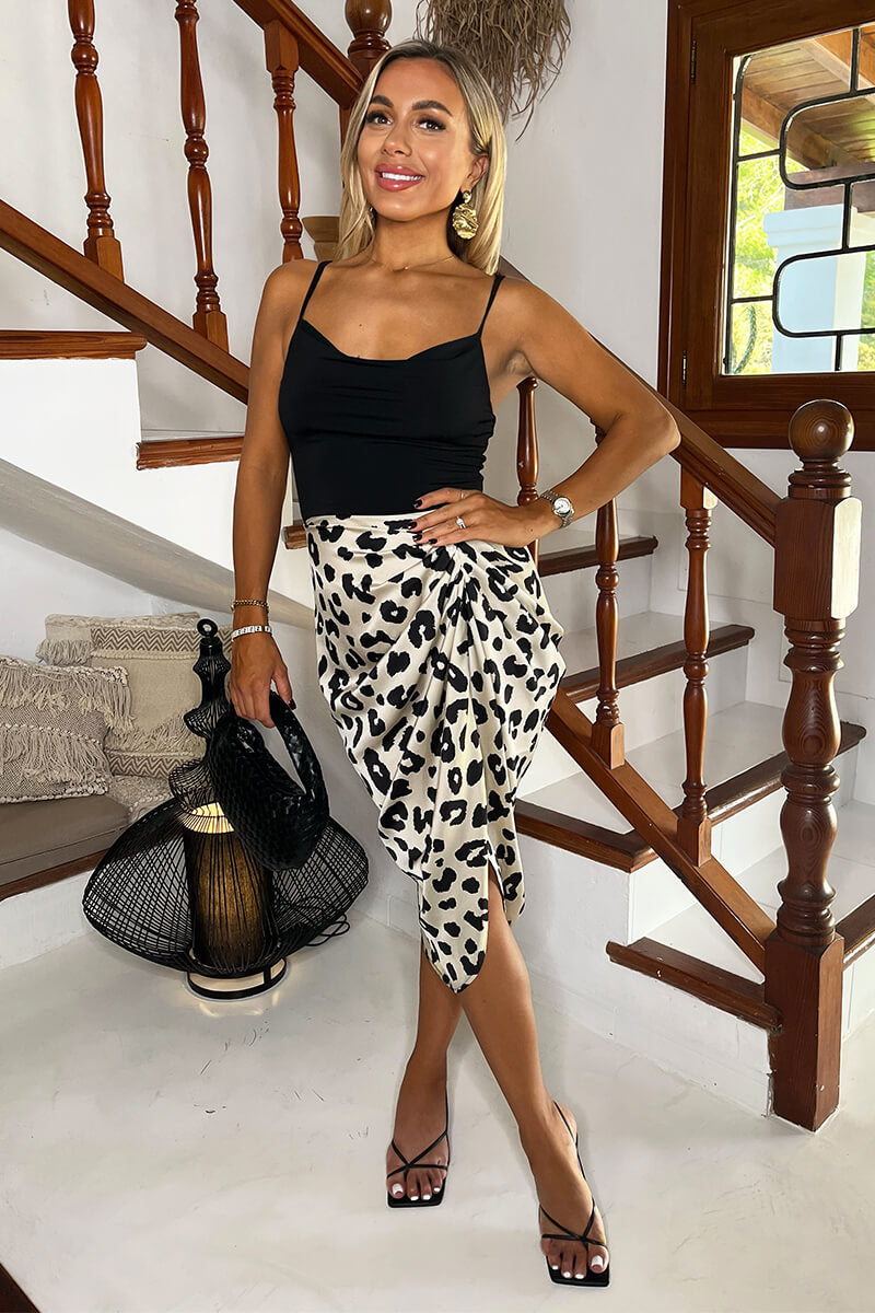 ALMERIA LEOPARD PRINT MIDI DRESS